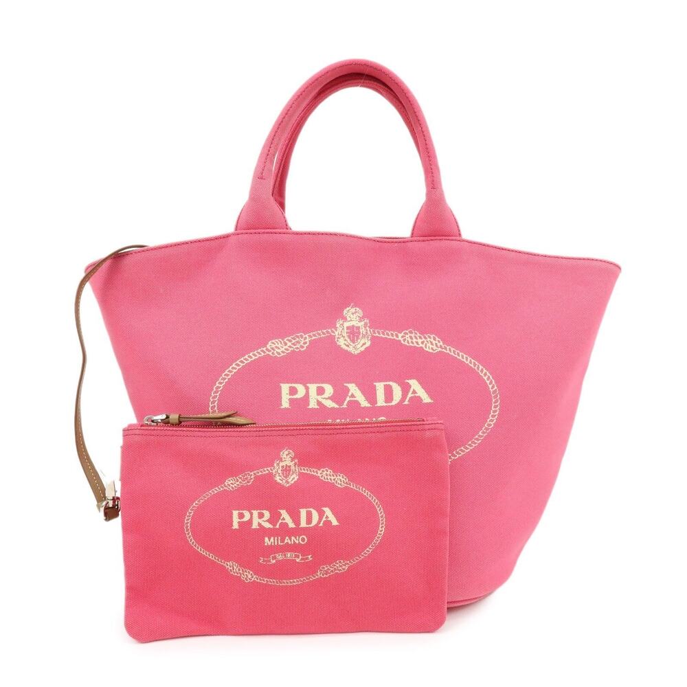 Prada Canvas Canapa Tote Pink